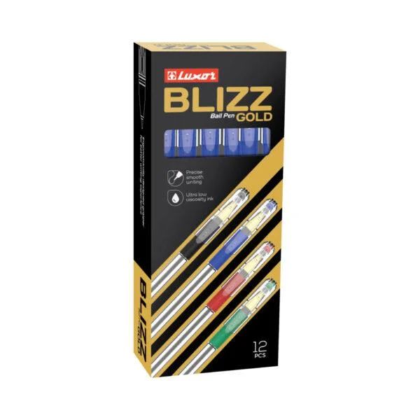 Ручка шариковая LUXOR "BLIZZ GOLD", 0.5 мм, синяя - миниатюра 2