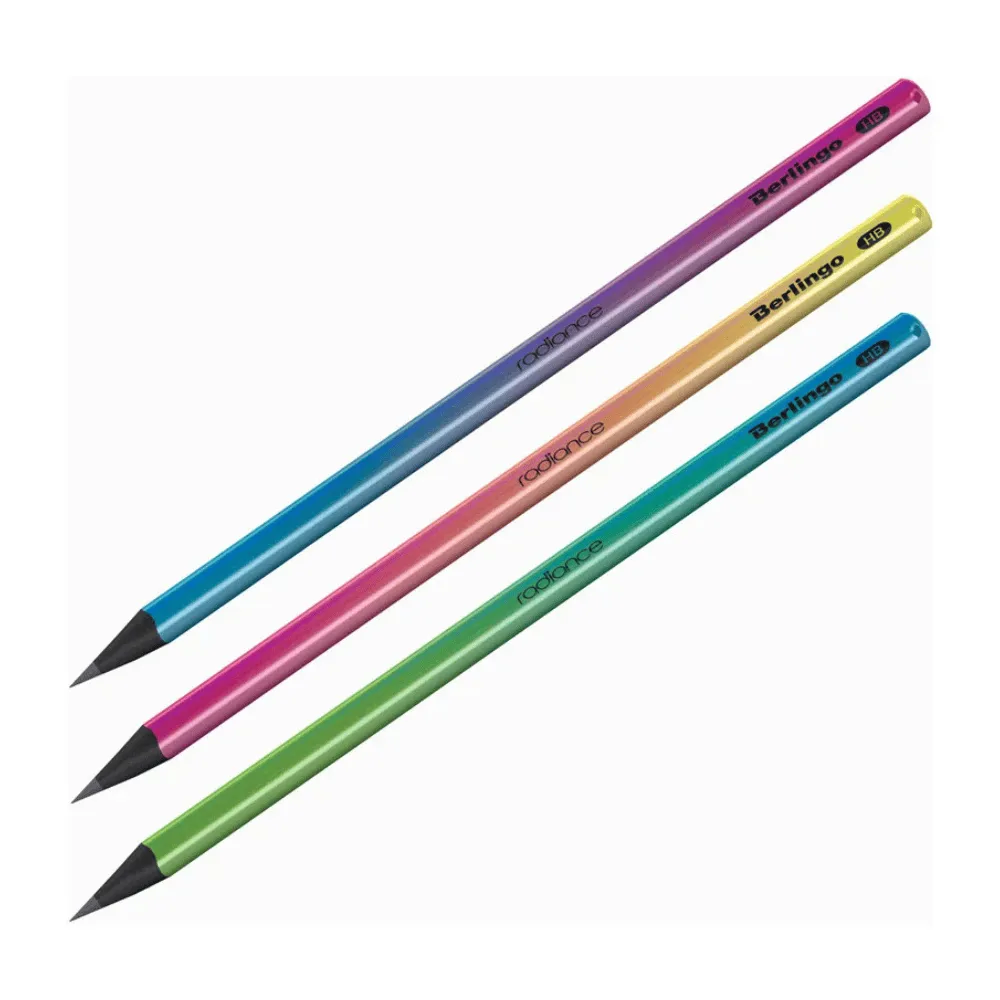 Карандаш ч/г Berlingo "Radiance" HB, трехгранный, черное дерево, заточен
