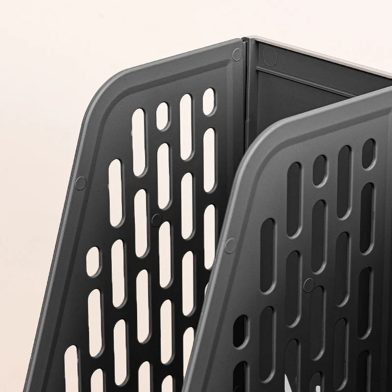 Лоток вертикальный DELI "E9843", 3 отделения, чёрный - миниатюра 4