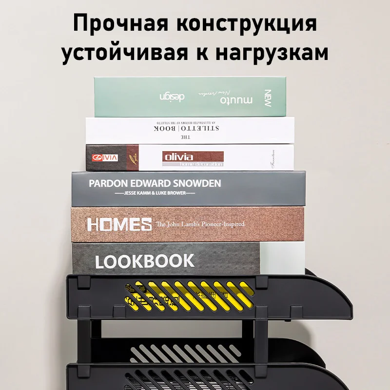 Лоток горизонтальный DELI "9217ES", 3-х рядный, пластик, черный - миниатюра 4