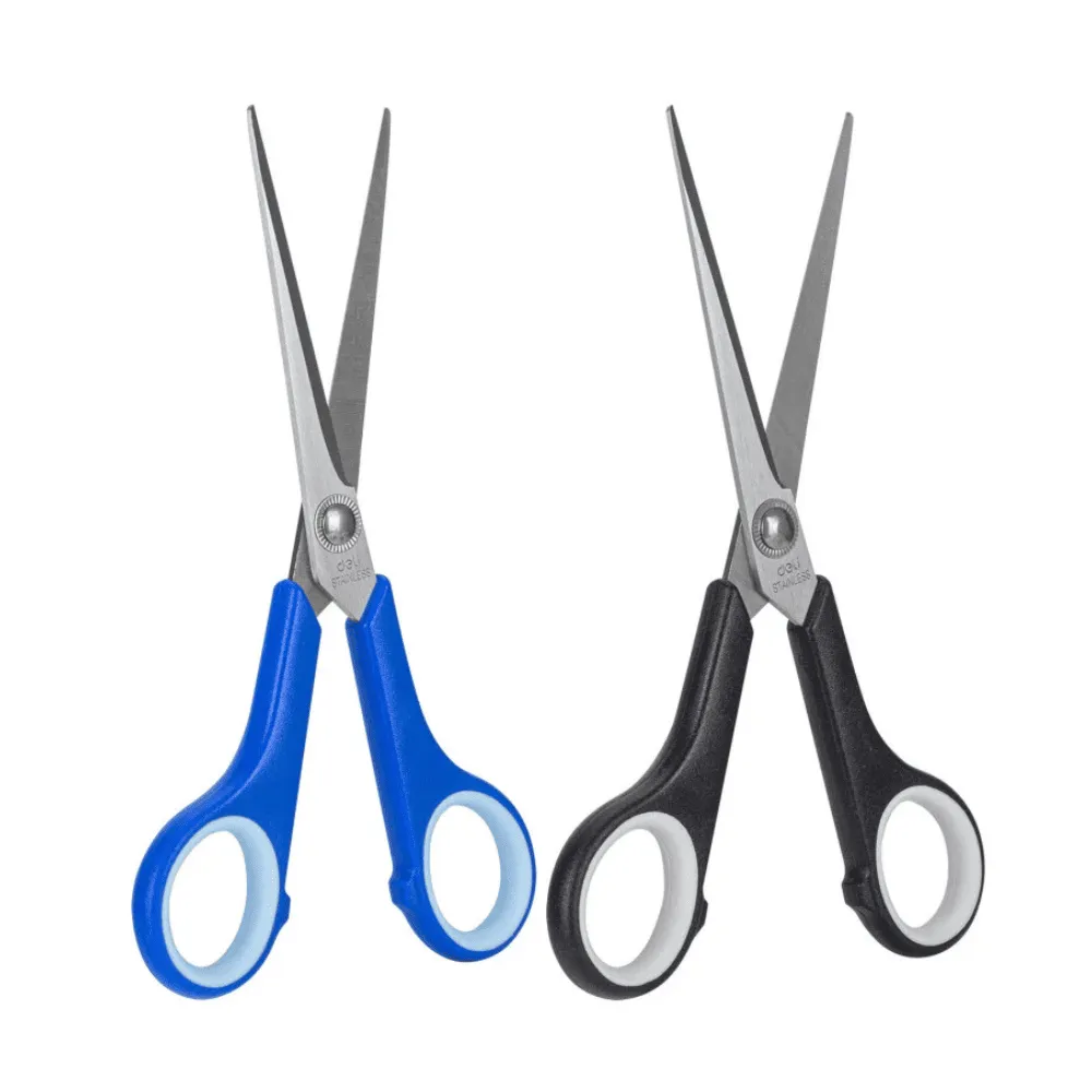 Ножницы DELI, 175 мм, прорезиненные ручки, ассорти