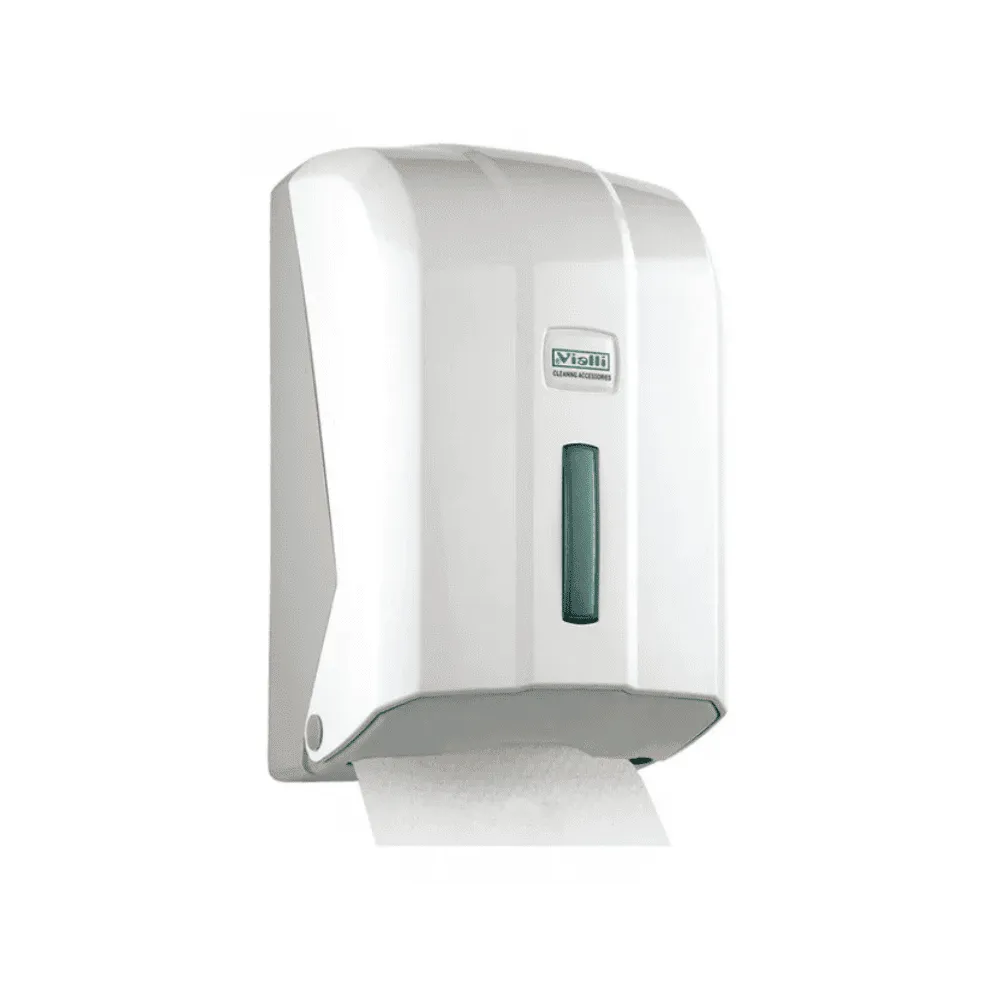 Диспенсер Vialli для листовой туалетной бумаги Z-уклад, белый