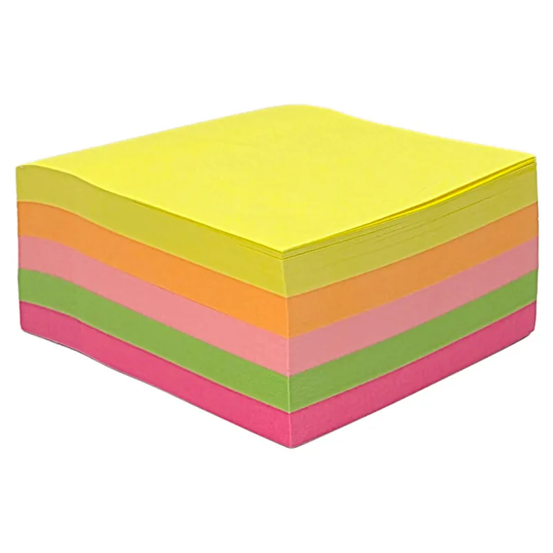 Клейкие листики "Sticky" 76 х 76 мм, 5 неоновых цветов, 400 листов - миниатюра 2