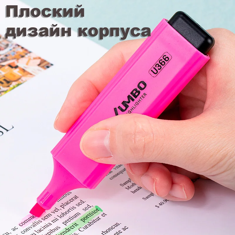 Текстовыделитель DELI "U366" 1-5 мм, розовый - миниатюра 3