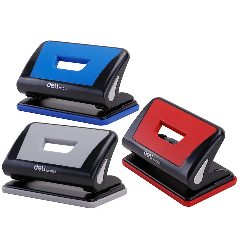 Дырокол DELI до 10 листов, пластиковый корпус, ассорти - миниатюра 2