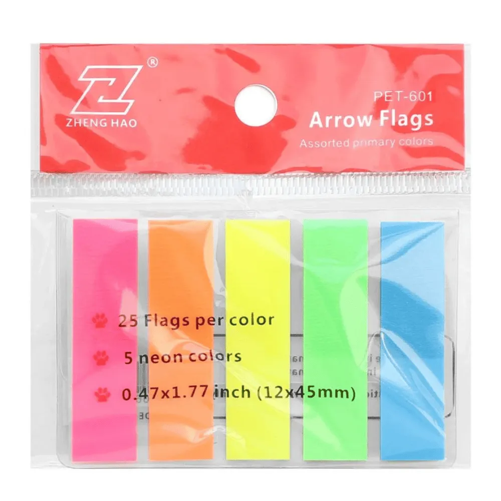 Закладки клейкие "Sticky", 12 х 45 мм, пластиковые, 5 цв. х 25 листов