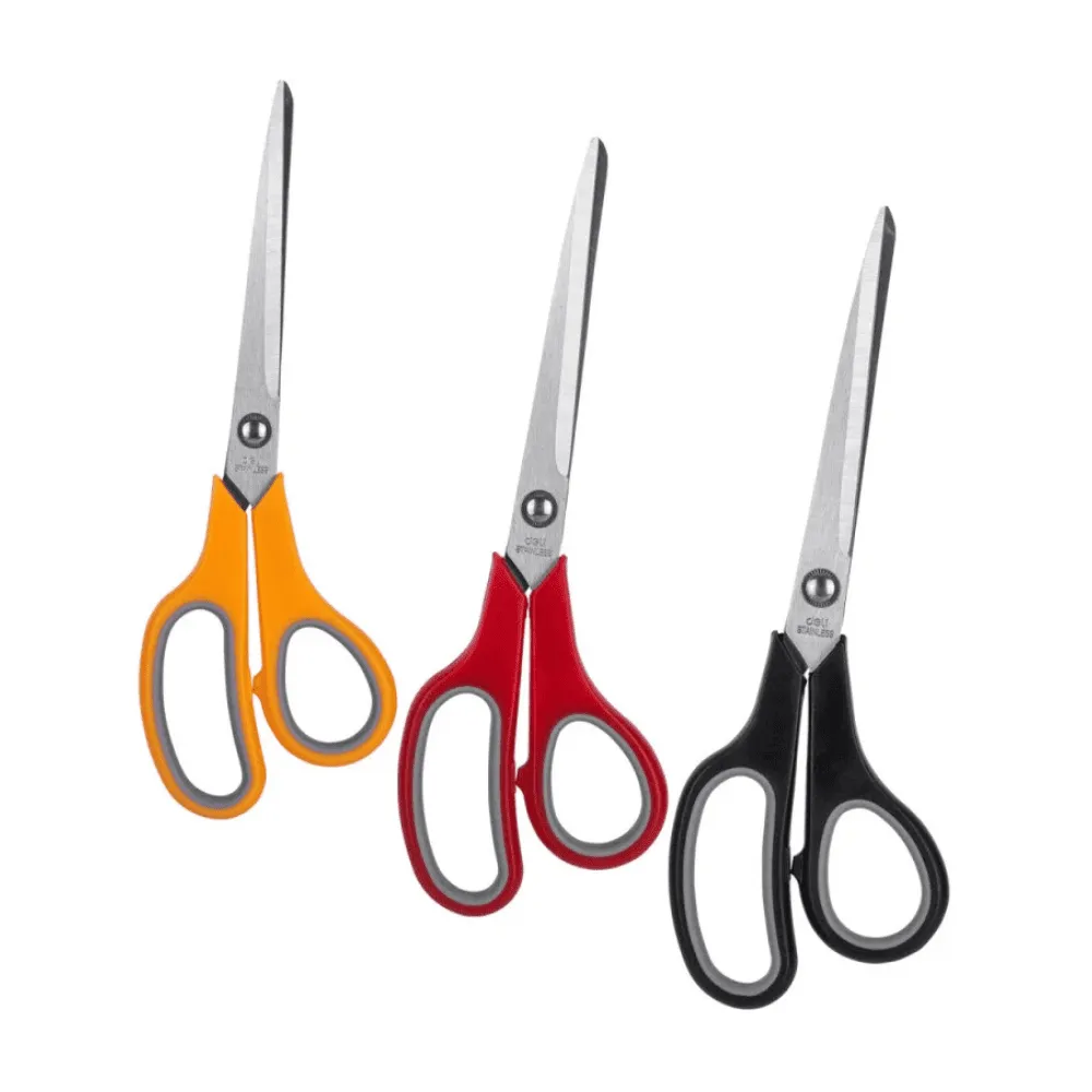 Ножницы DELI "Soft-touch", 230 мм, прорезиненные ручки, ассорти