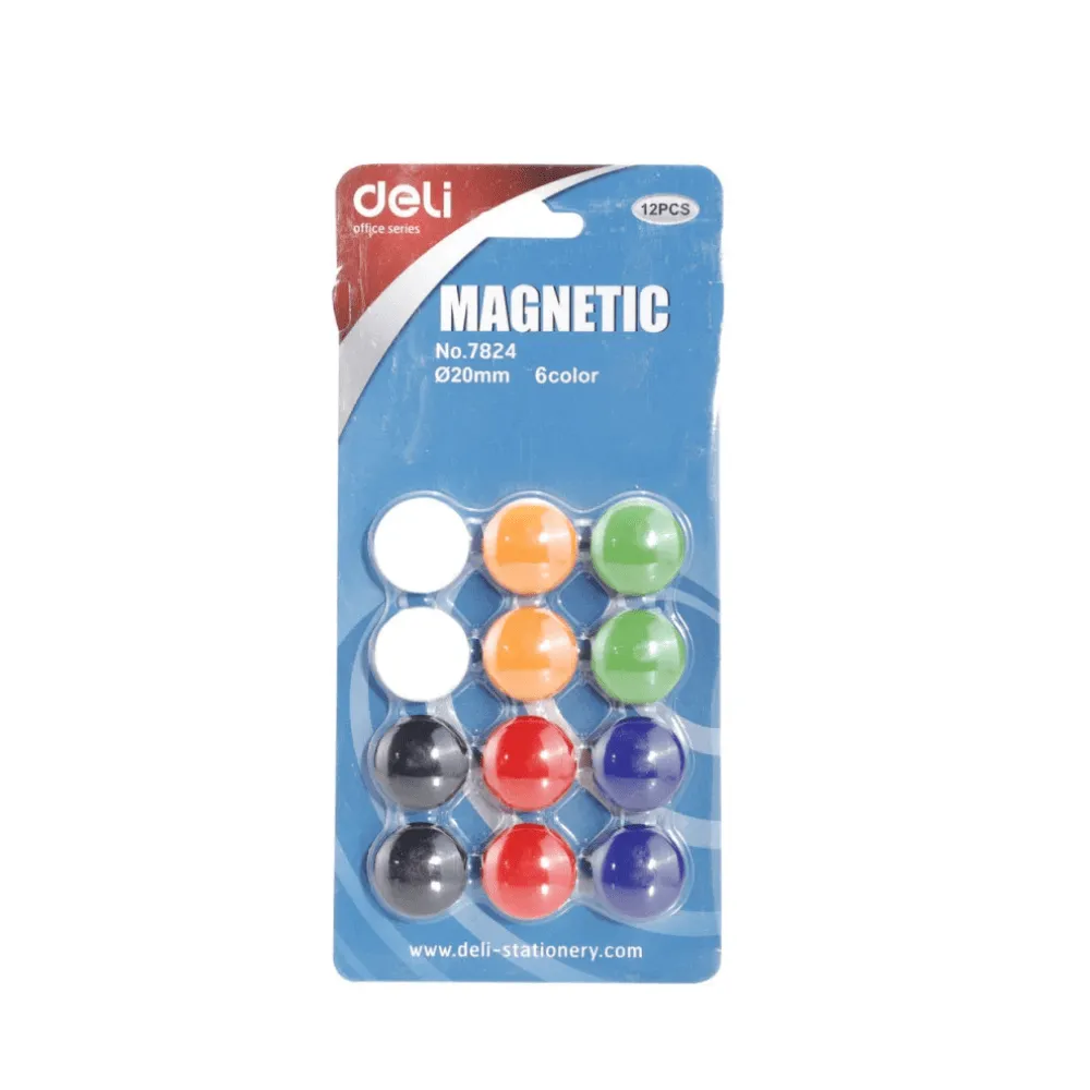 Магниты DELI, 20 мм, 12 штук в блистере