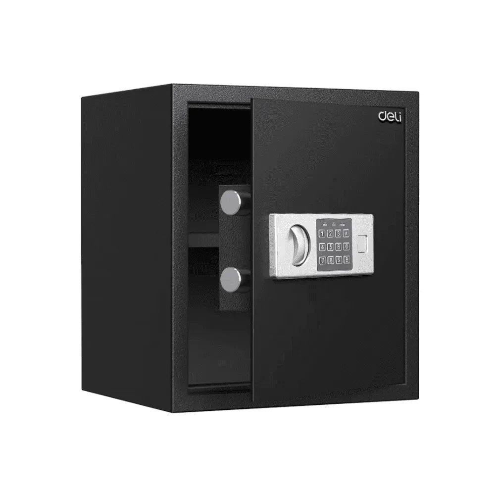 Сейф DELI "ET524" электронный замок + ключ, 350х330х400 мм, 10,6 кг, черный