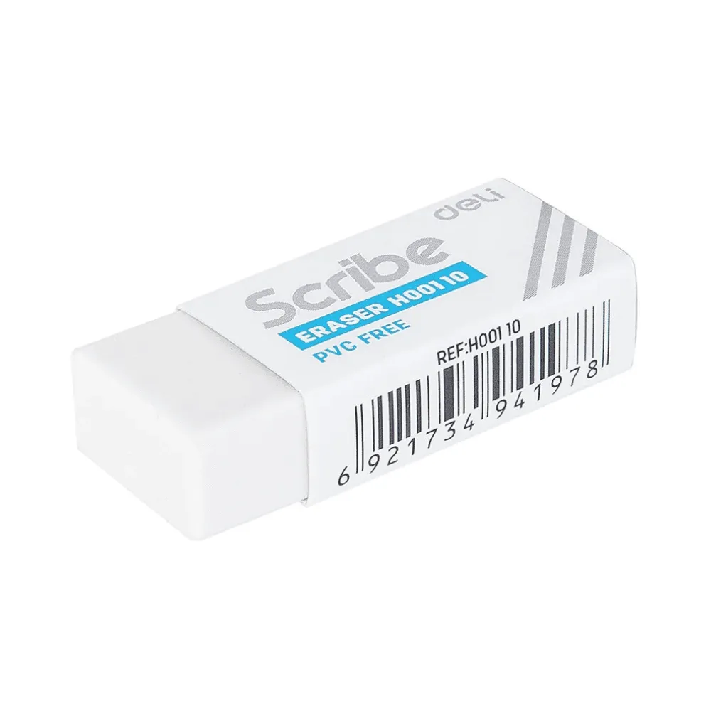 Ластик DELI "Scribe", прямоугольный, белый (42х17х10 мм)