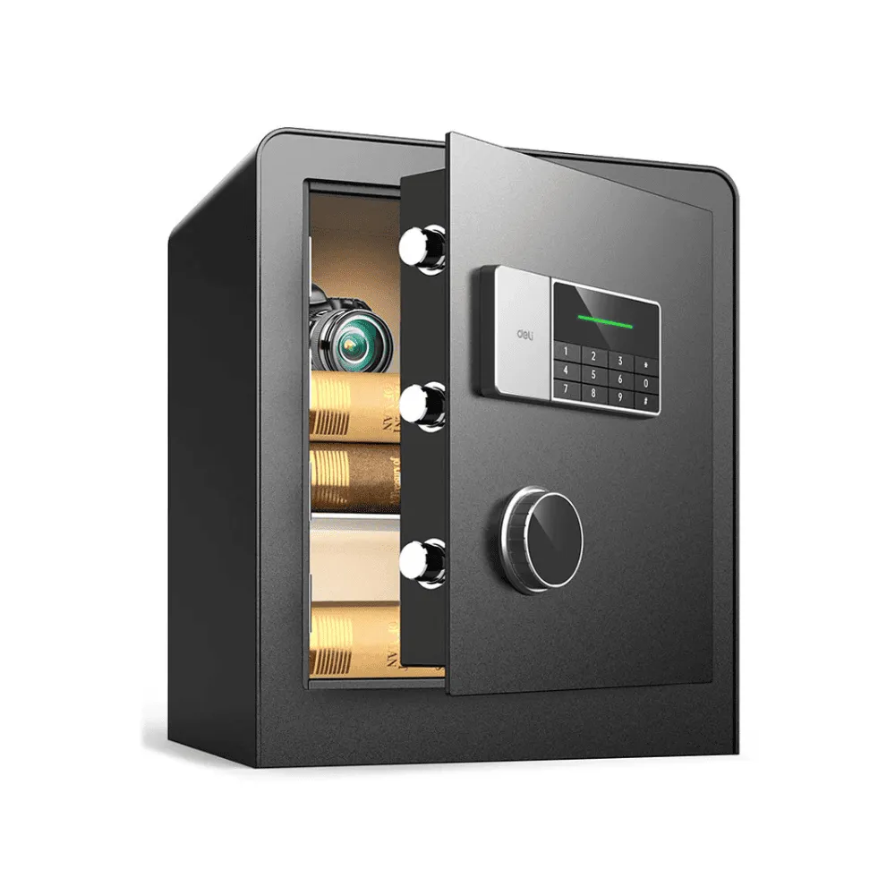 Сейф DELI "ET551" электронный замок + ключ, 380х320х450 мм, 17,5 кг, черный