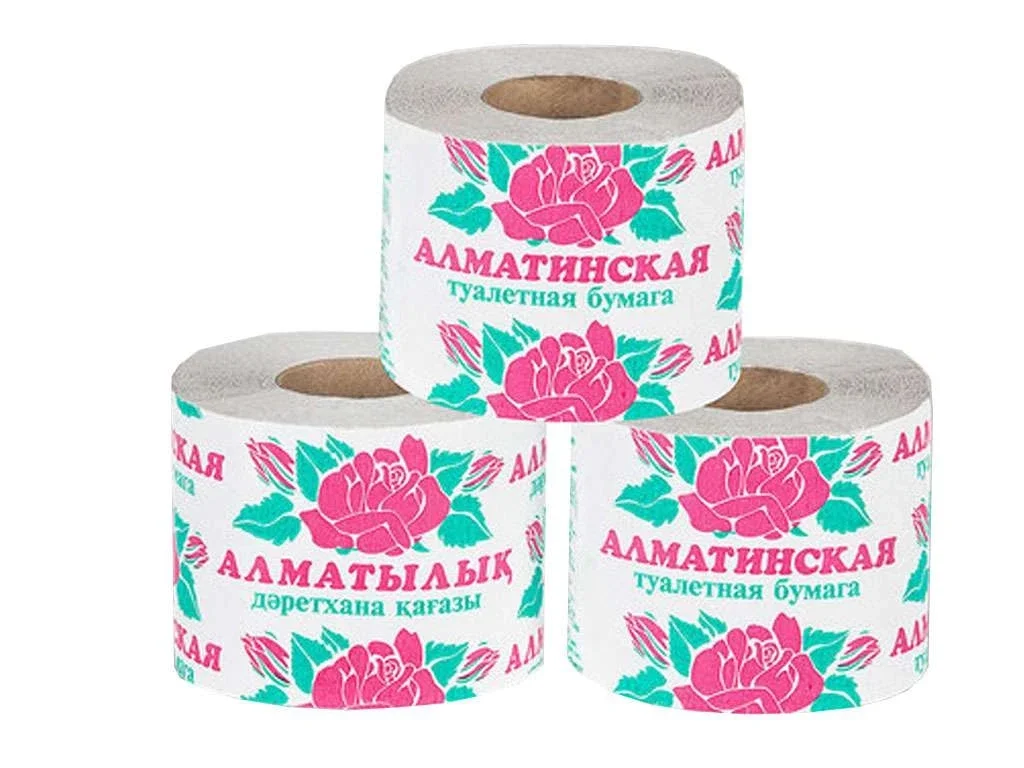 Бумага туалетная Карина "Алматинская", 1 слойная, 12 рулонов в упаковке - миниатюра 2