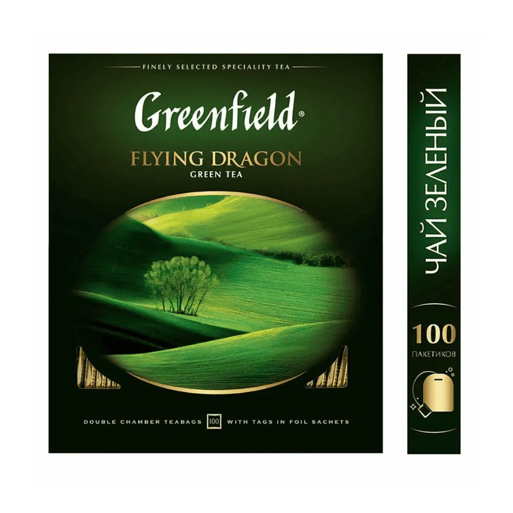 Чай Greenfield Flying Dragon Green Tea, 100 пакетиков