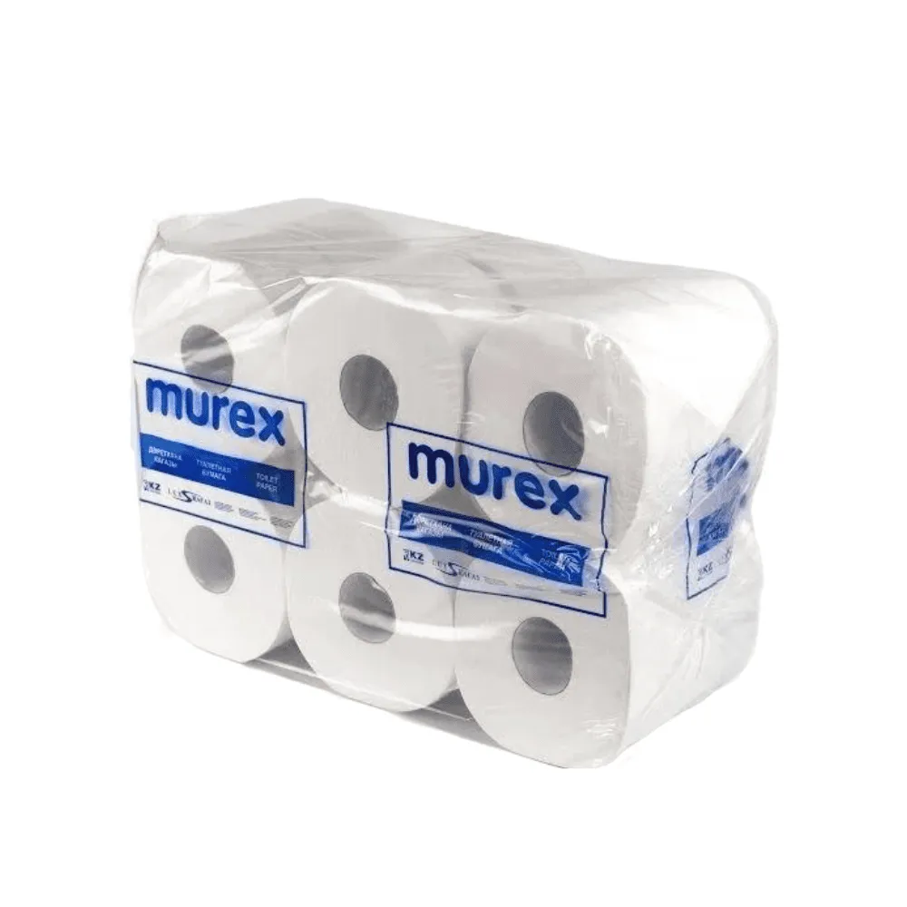 Туалетная бумага рулонная Murex Jumbo, 150 метров, 2-х слойная, белая 12шт/упак