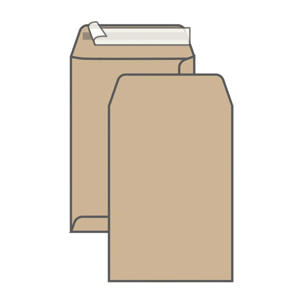 Конверт С4 UltraPac (229х324 мм) пакет, коричневый, удаляемая лента