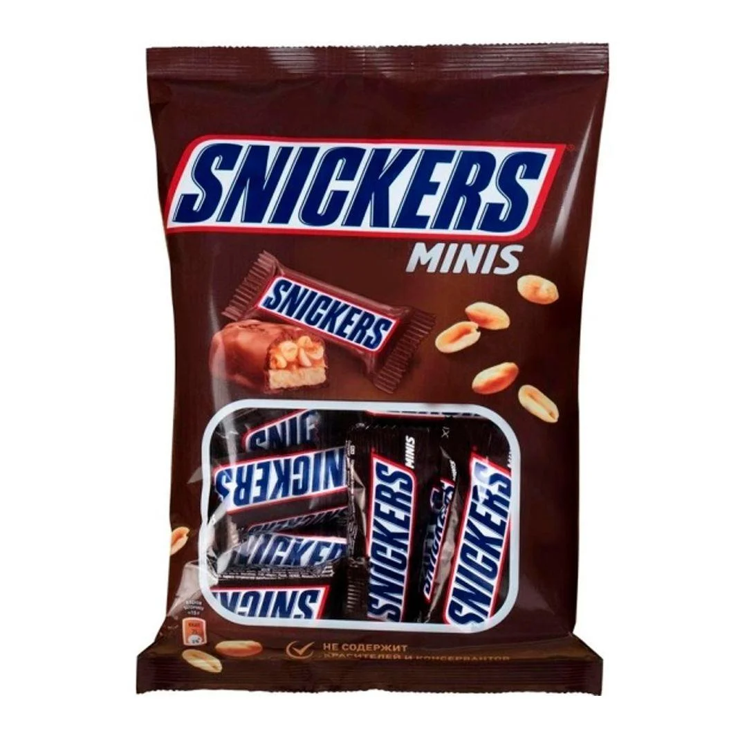 Шоколадные батончики Snickers minis, 180 гр