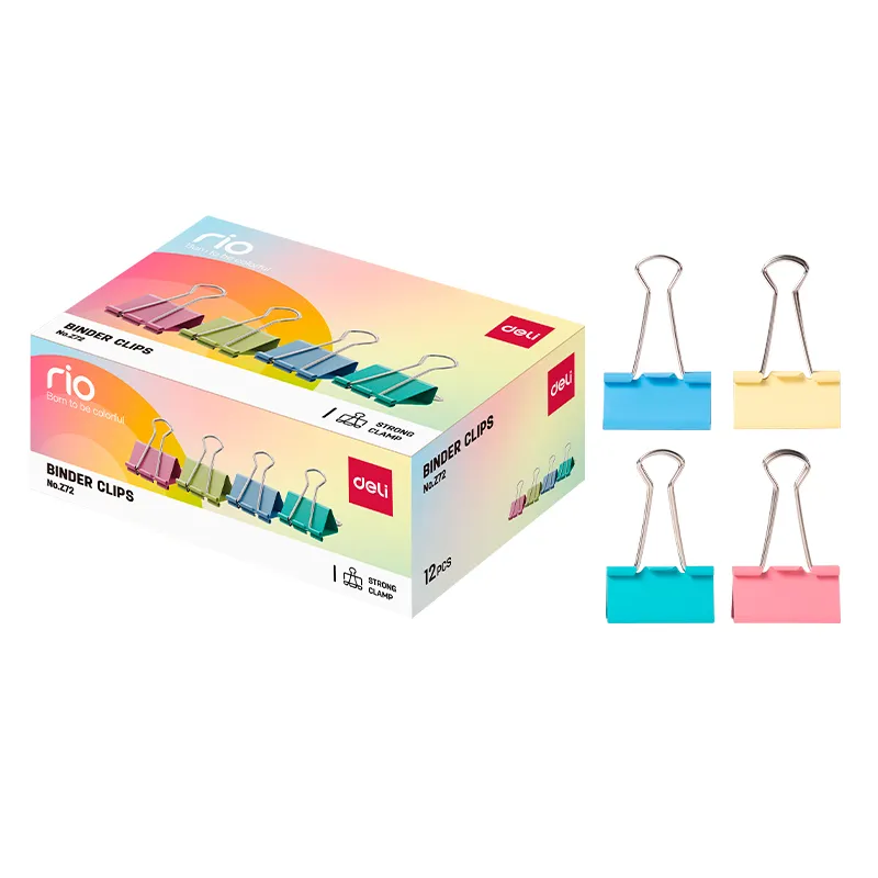 Зажимы для бумаг DELI "RIO", 32 мм, цветные, (12 шт.) - миниатюра 9