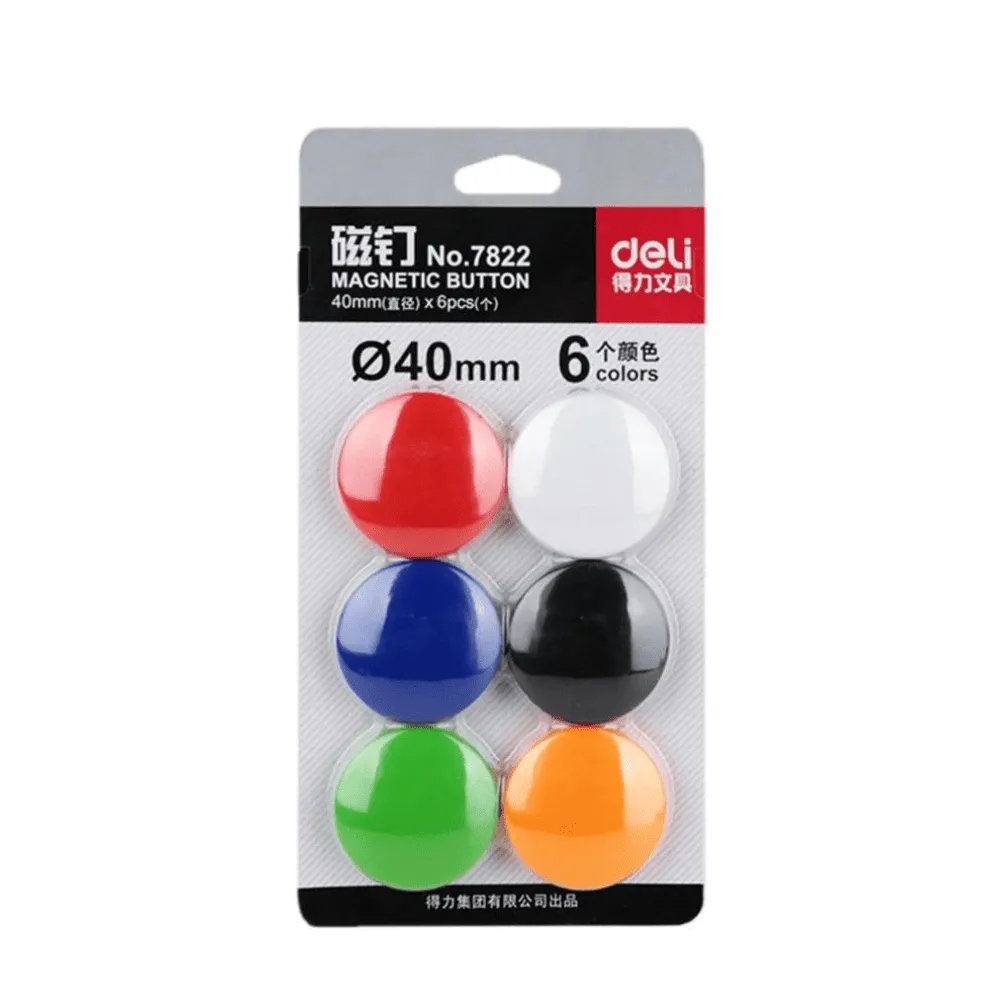 Магниты DELI, 40 мм, 6 штук в блистере