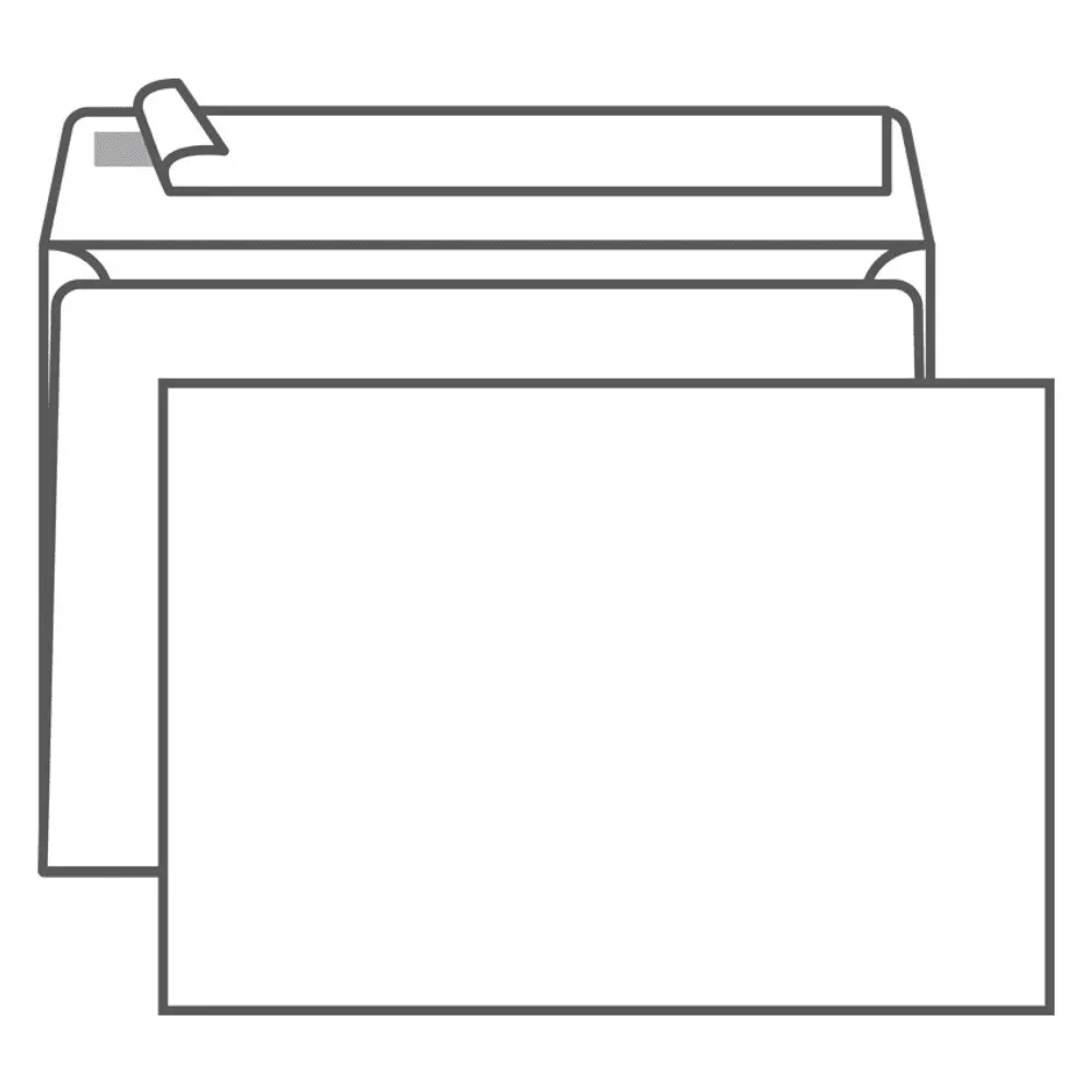 Конверт C5, Ряжская печатная фабрика, 162*229мм, б/подсказа, б/окна, отр. Лента