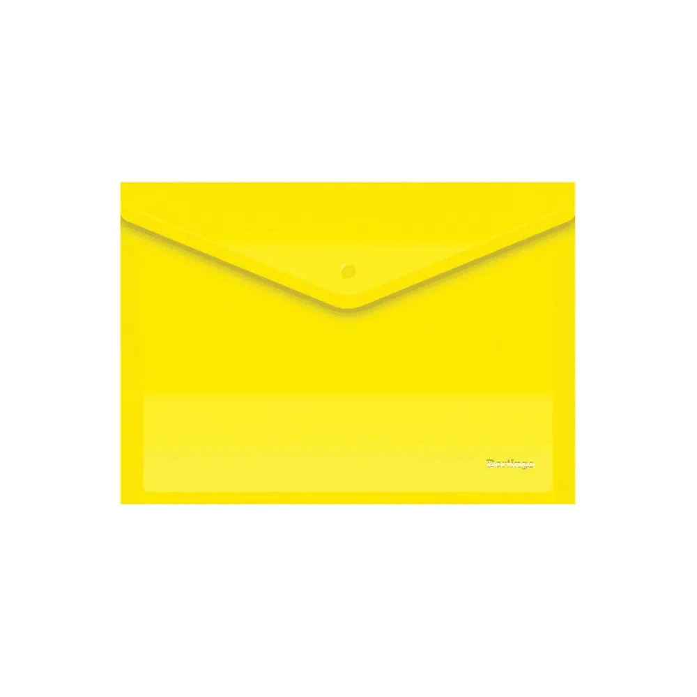 Папка-конверт на кнопке Berlingo, А4, 0,18 мм, желтая