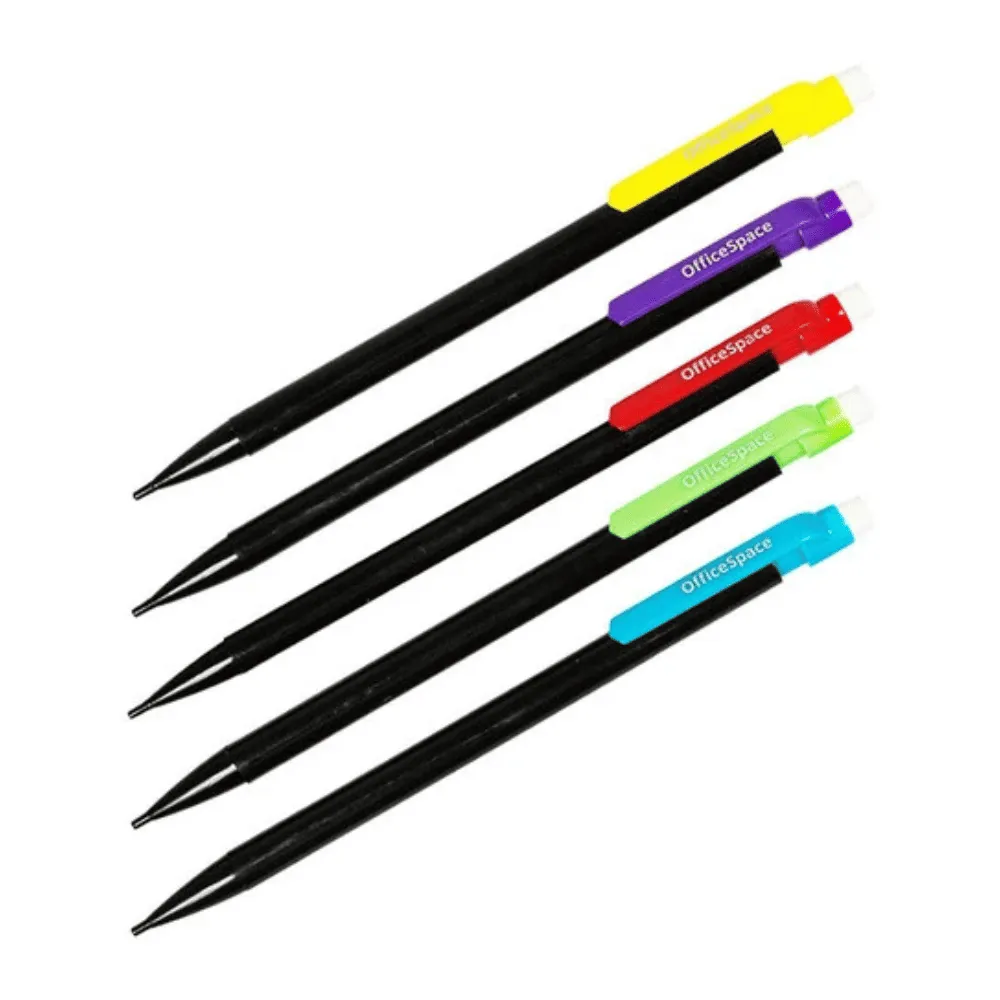 Карандаш механический OfficeSpace, 0,5 мм, с ластиком, ассорти