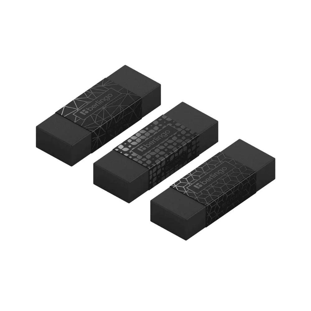 Ластик Berlingo "DoubleBlack", прямоугольный 50*18*10мм