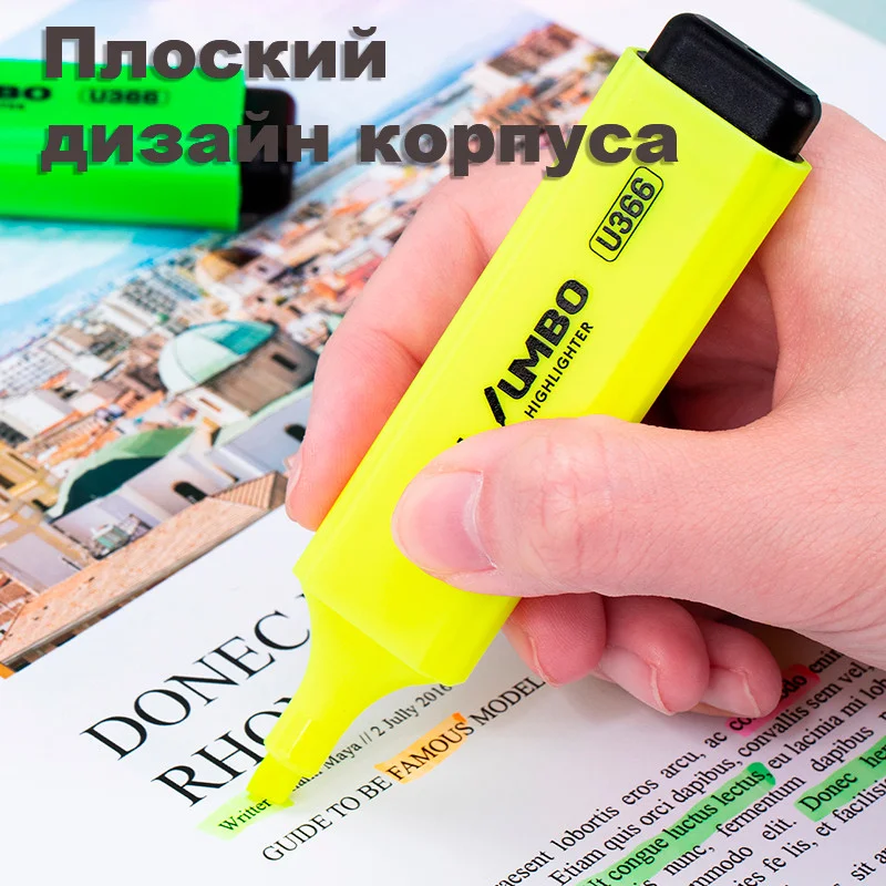 Текстовыделитель DELI "U366" 1-5 мм, желтый - миниатюра 5