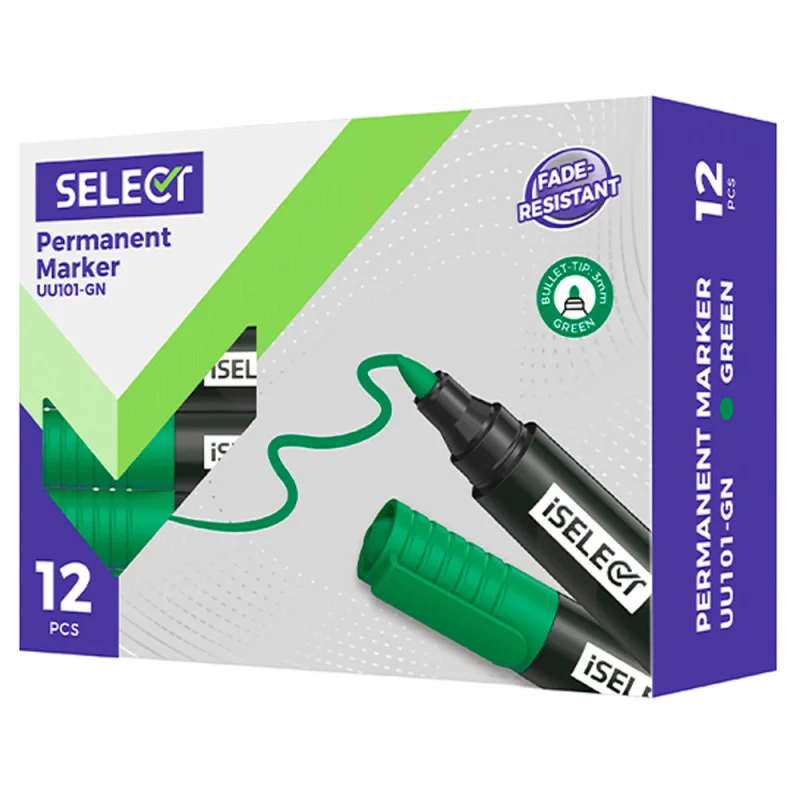 Маркер перманентный i Select 2 мм, зеленый - миниатюра 2