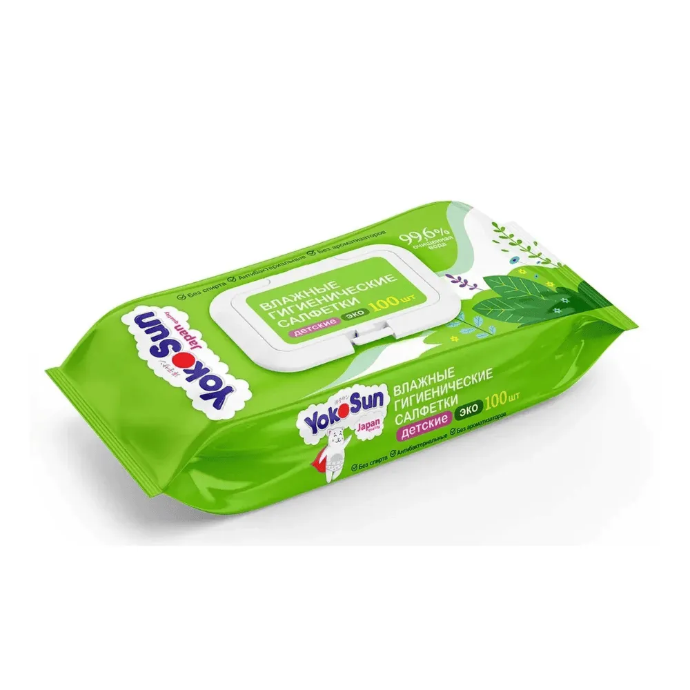Влажные салфетки Yokosun Eco, 100 шт