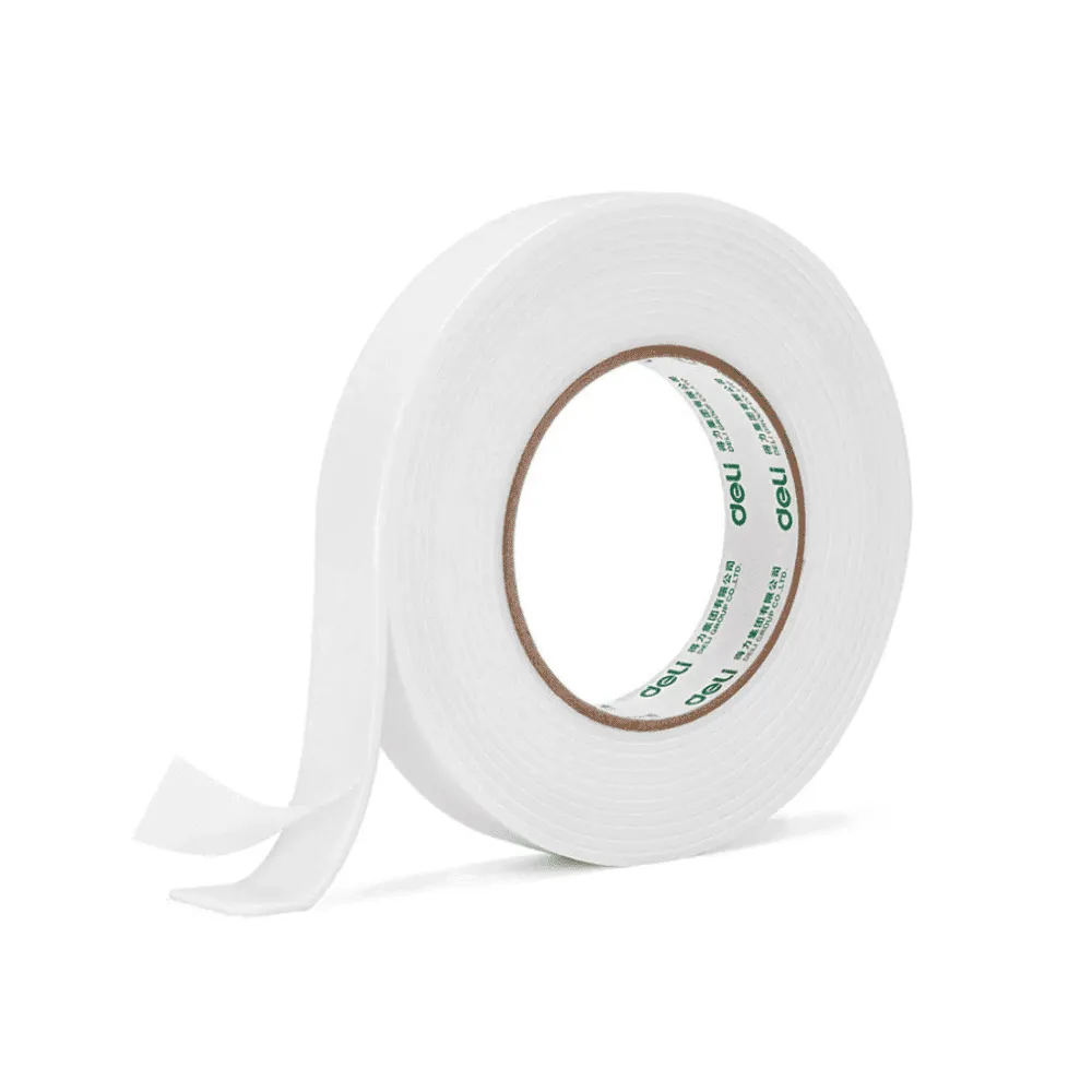 Клейкая лента двусторонняя (скотч) DELI 24 мм х 4,5 м, вспененная основа