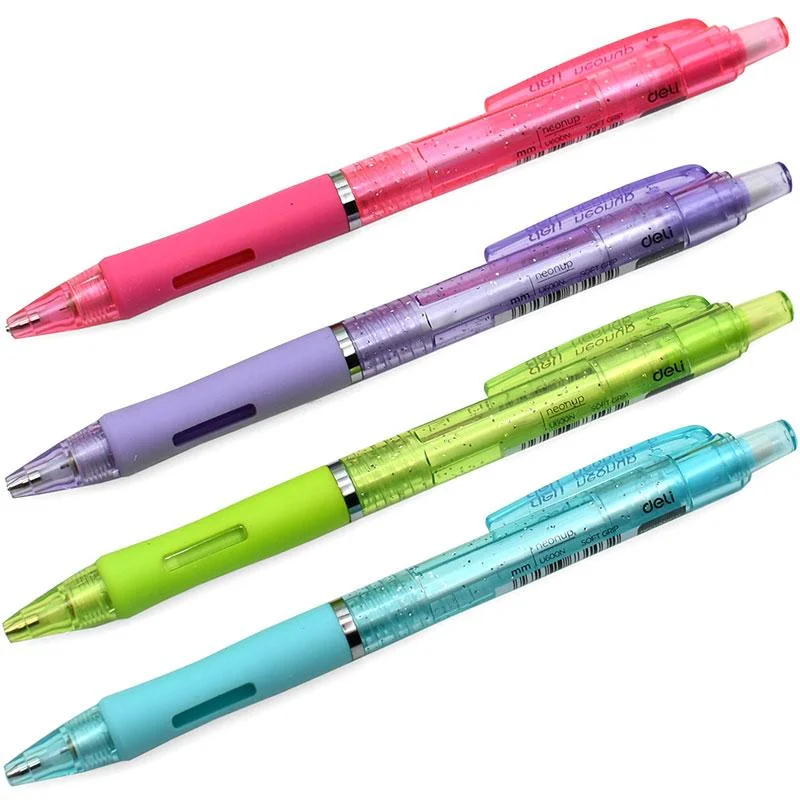 Карандаш механический DELI "Neonup", 0,5 мм, круглый корпус с ластиком, ассорти