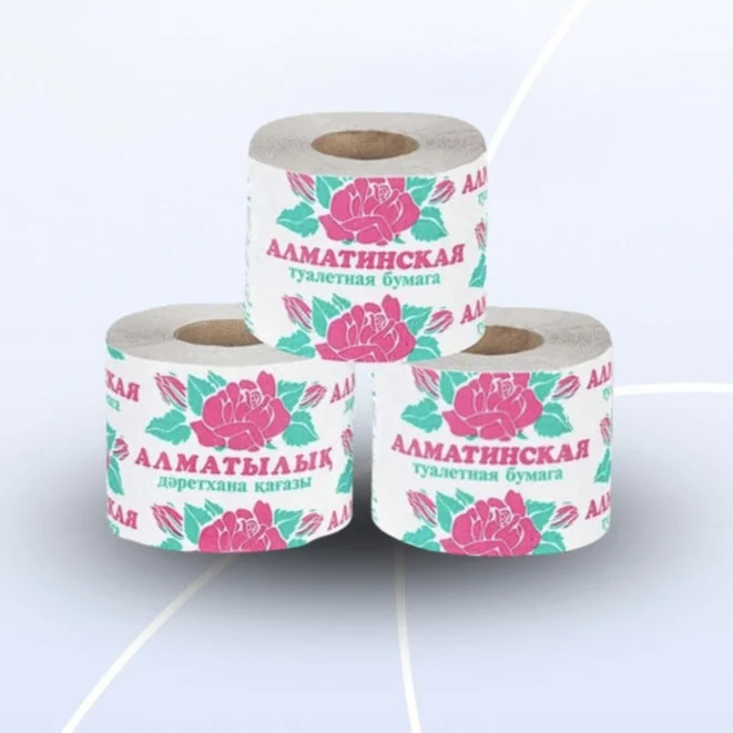 Бумага туалетная Карина "Алматинская", 1 слойная, 12 рулонов в упаковке