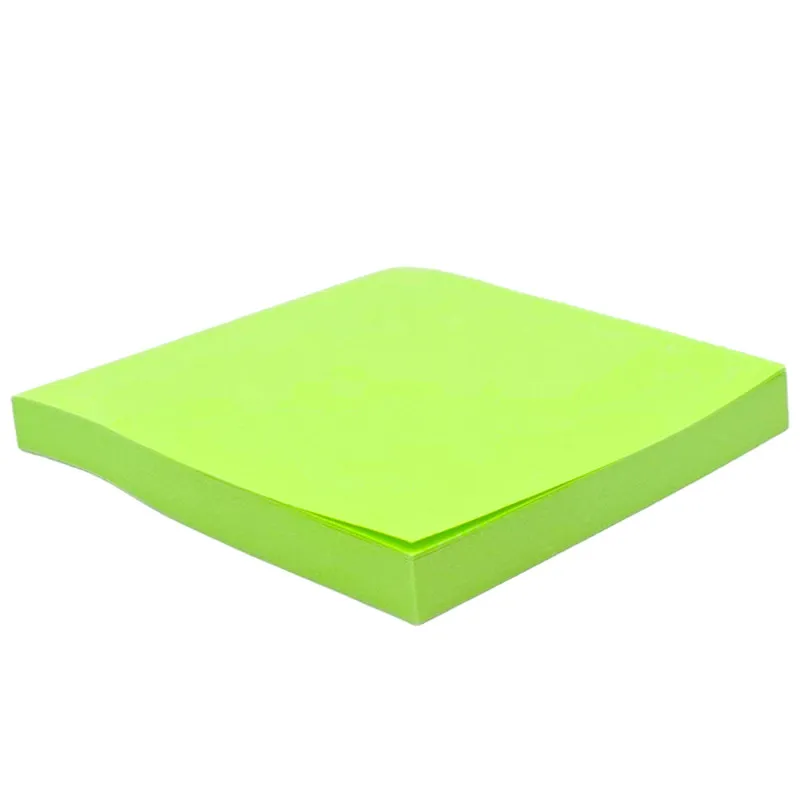 Клейкие листики "Sticky" 76 х 76 мм, неон-зеленый, 100 листов - миниатюра 2