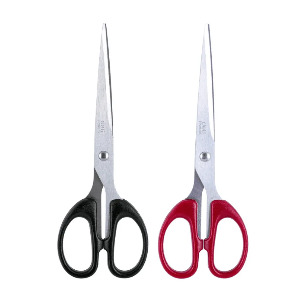 Ножницы DELI 180 мм, пластиковые ручки, цвет ассорти