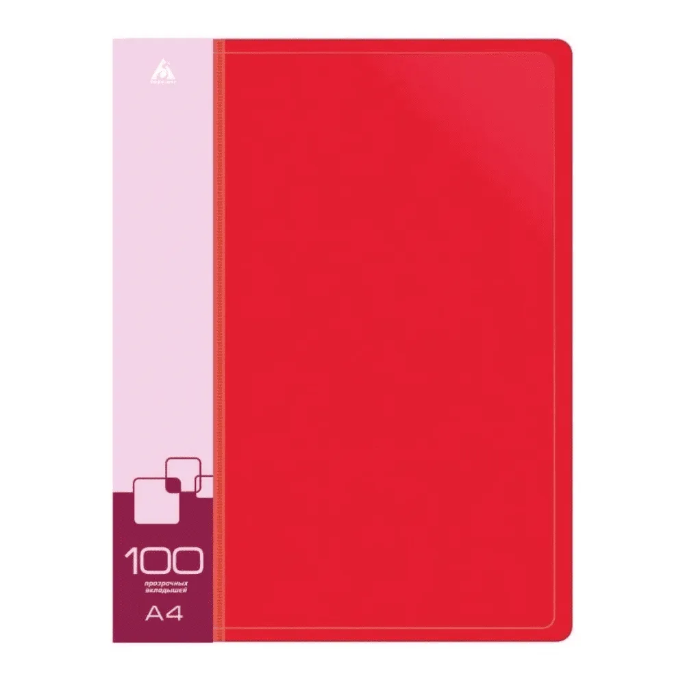 Папка с файлами Бюрократ на 100 вкладышей, 800 мкм, красная