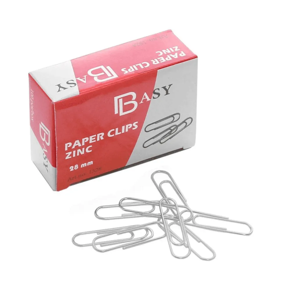 Скрепки BASY 28 мм, оцинкованные, 100 шт/упак