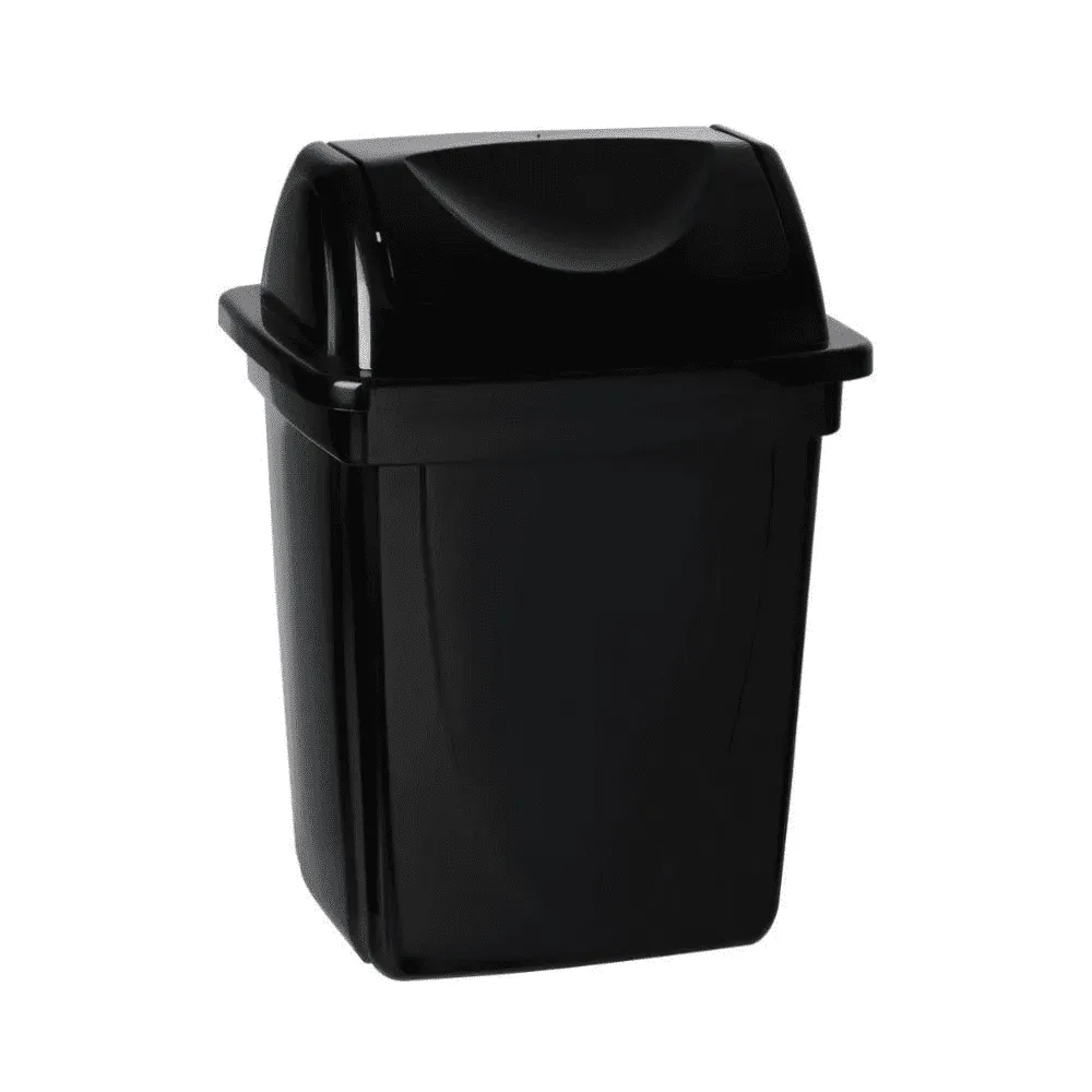 Корзина с вращающейся крышкой СТАММ 12 л., черная