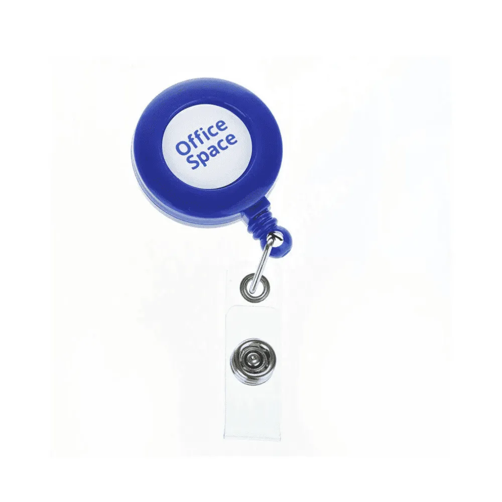 Держатель-рулетка для бейджей OfficeSpace, 75 см, петелька, клип, синий